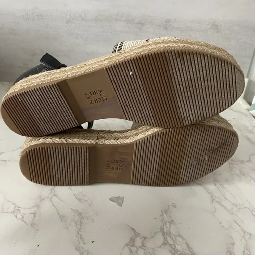 Naturalizer Espradrilles‎ Sandals Sz 8.5M Leather Fabric Flat Summer Coastal